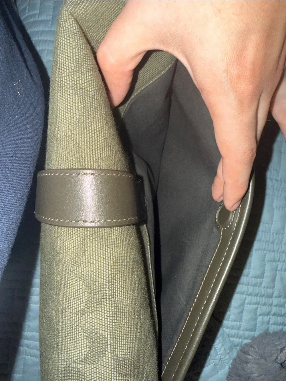 Coach League Men’s Olive/Tan Signature Jacquard Messenger Bag